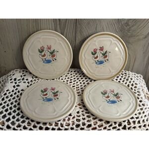 International China Heartland Mug Cup Toppers Coasters Set Of 4 Vtg Rare